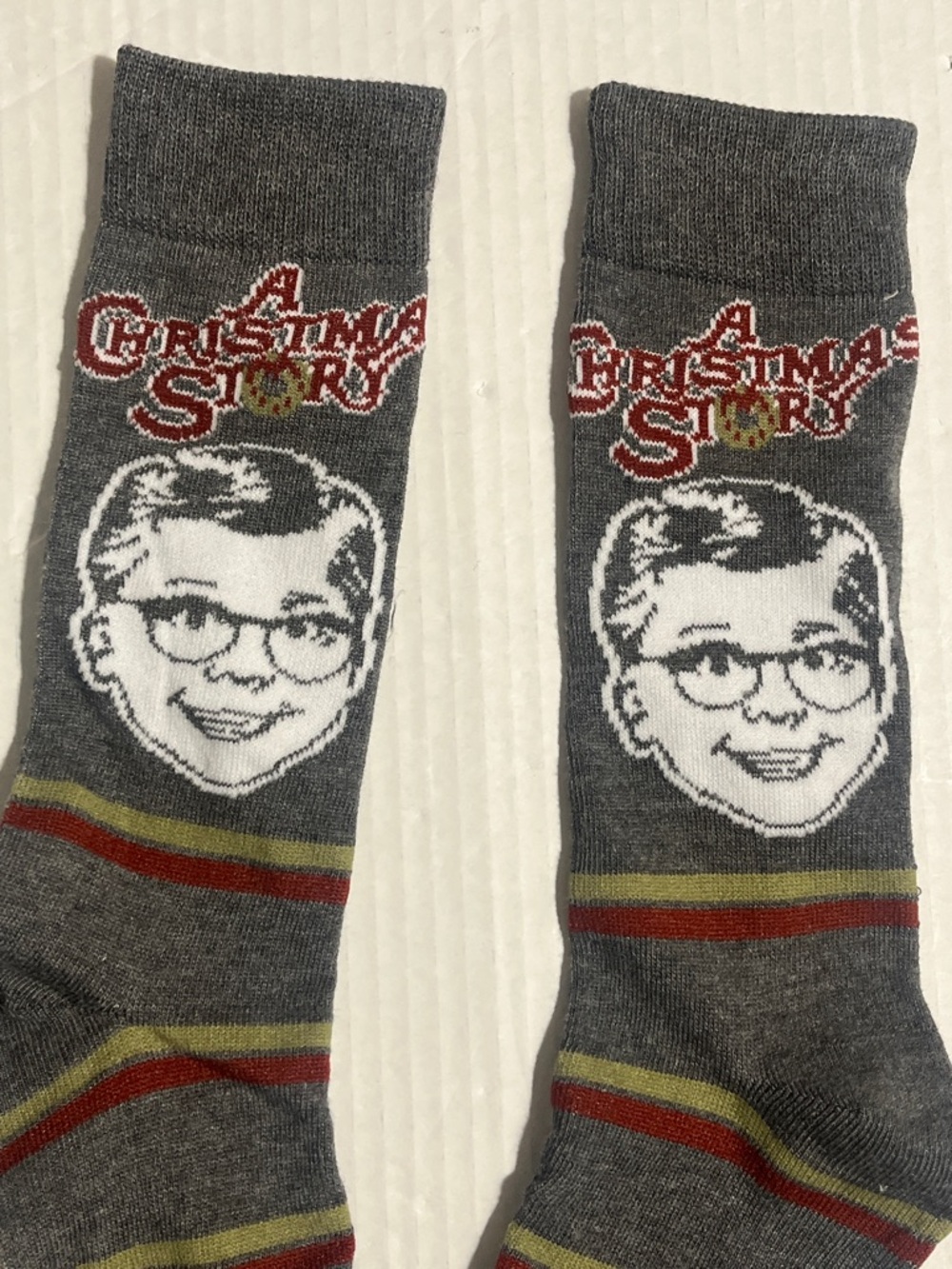 Gray 'A Christmas Story' Crew Socks - Novelty Men's Socks - Picture 5 of 5